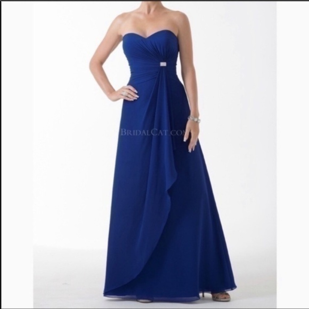Symphony of Venus Cobalt Blue Strapless Gown NWT